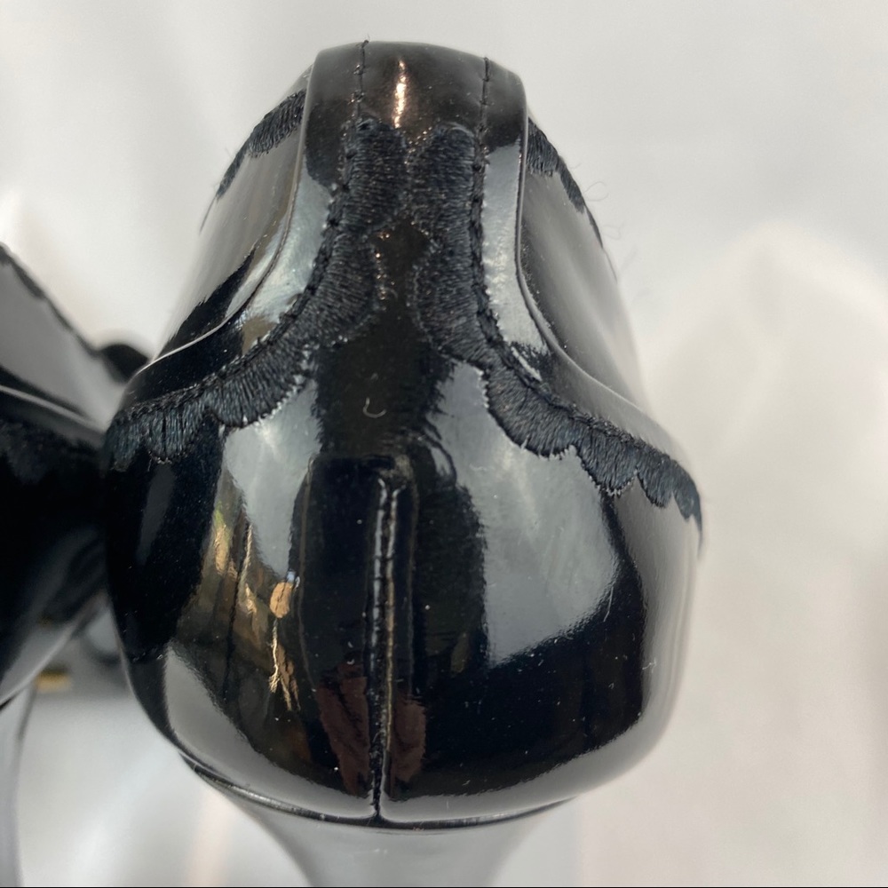 Cole Haan Patent Leather Platform Shoes With Bow - Picture 6 of 14